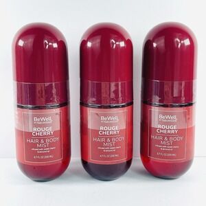 3 Pack Be Well By Nature Well Rouge Cherry Hair & Body Mist Almond Oil 6.7oz NEW